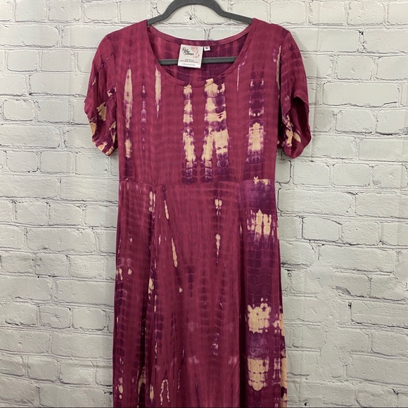 Red Threads Prairie Maxi Tie Died Dress Size S - Picture 1 of 8